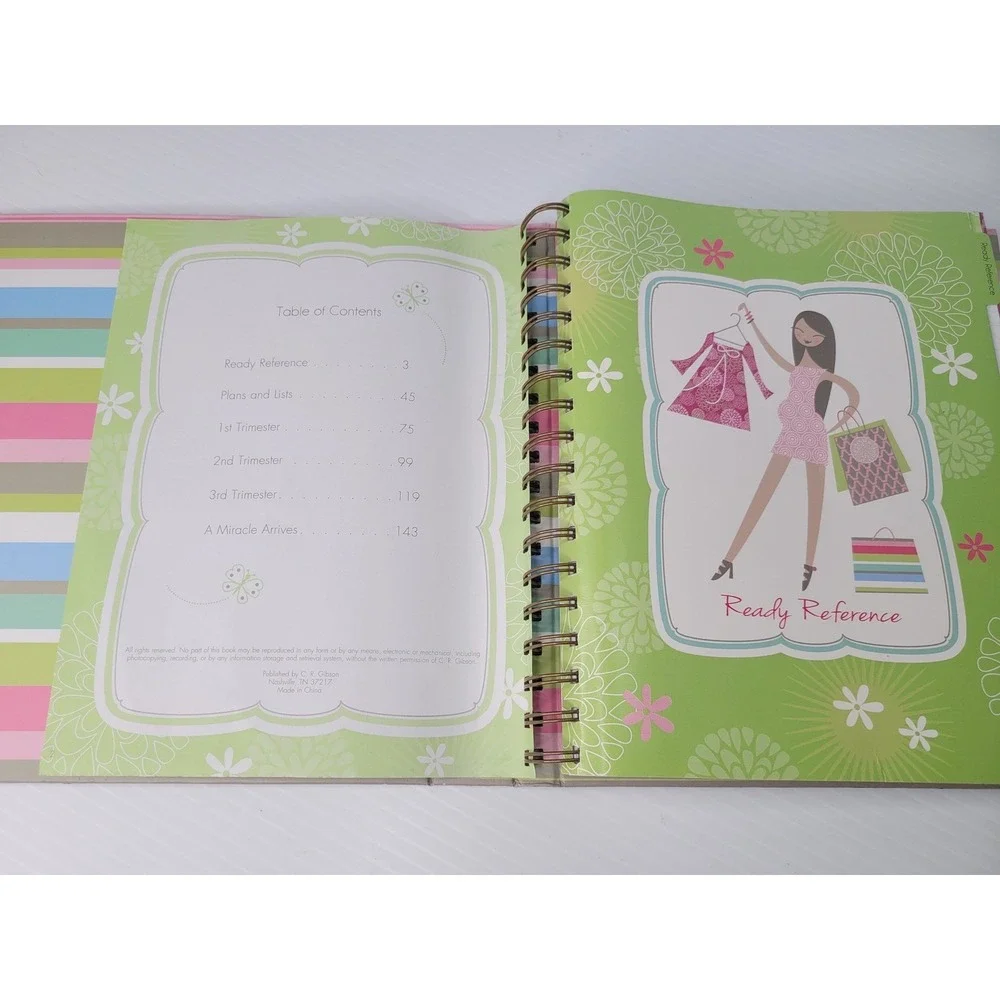 C.R. Gibson‎ Pregnancy Journal Multi Stripe Robin Zingone Memory Book